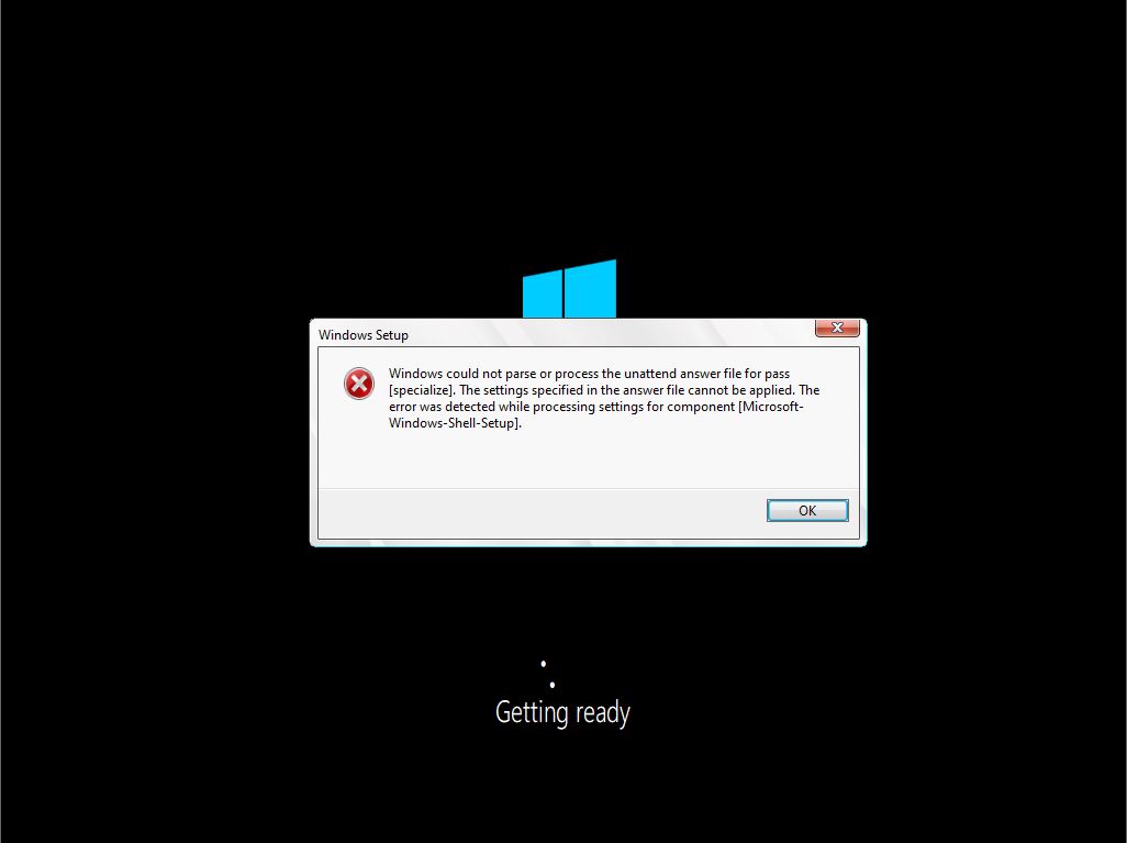 Windows Installation Error